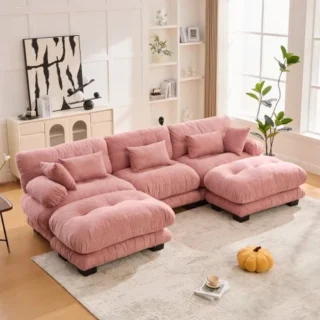 LuxeCloud 3-Seater Velvet Sofa
